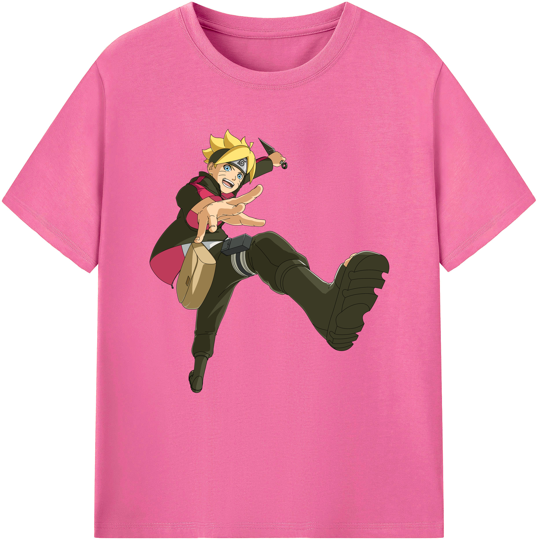 （画像用） NARUTO -ナルト- うずまき ボルト Uzumaki Boruto レディースカジュアルプリントTシャツ（綿100％）